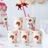 pony-horse-party-paper-cups-x-6-childrens-party-tableware|KPP77-EU2|Luck and Luck| 1